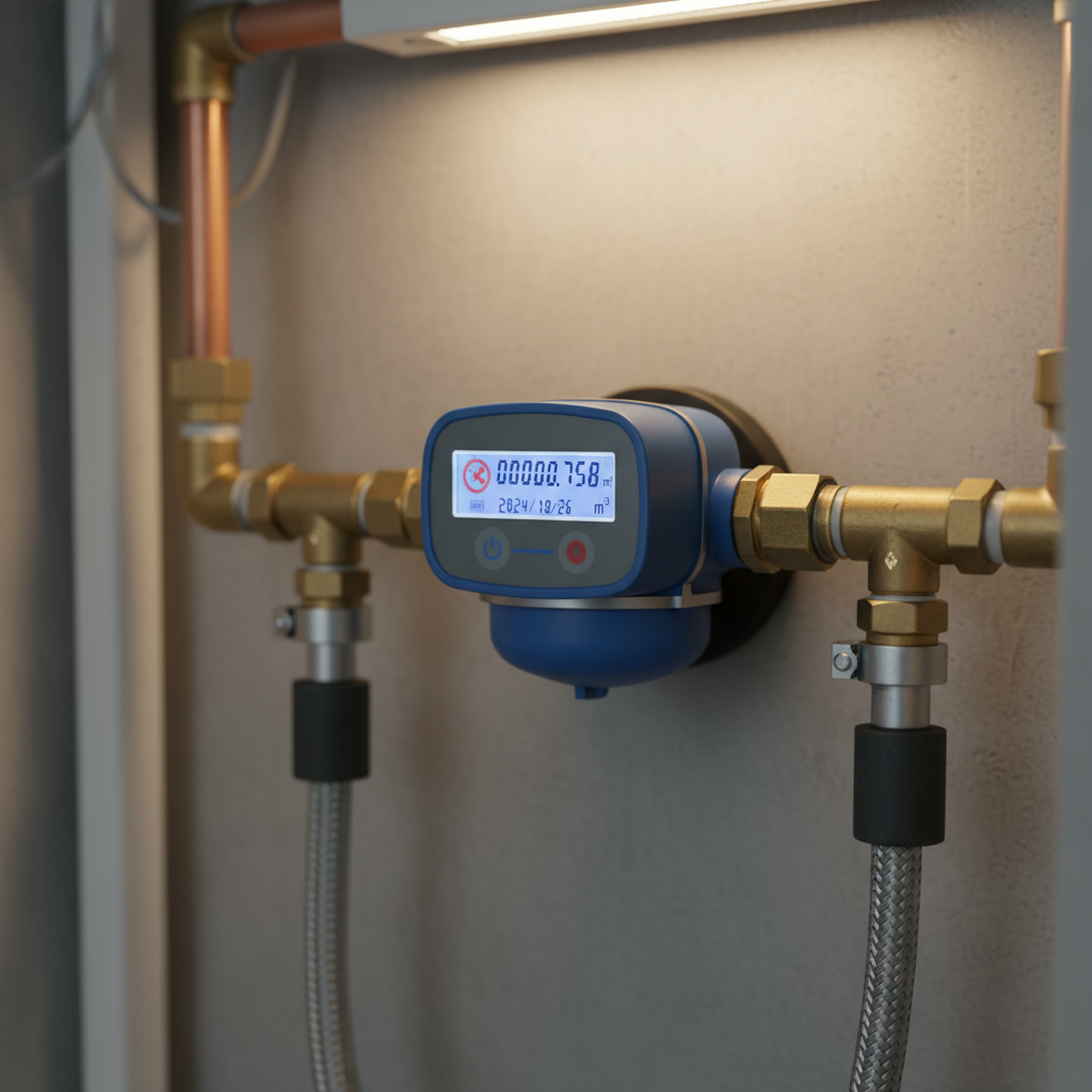 Compteur d'eau avec index et indicateur de débit pour test de fuite