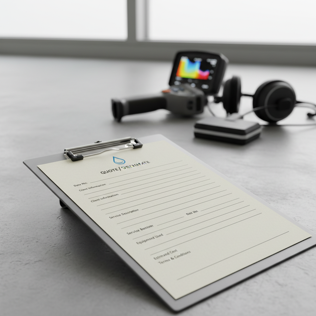 Devis de recherche de fuite professionnelle avec détail des tarifs