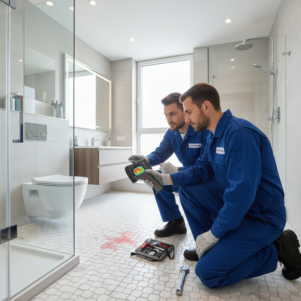 Détection de fuite d'eau sous carrelage avec caméra thermique