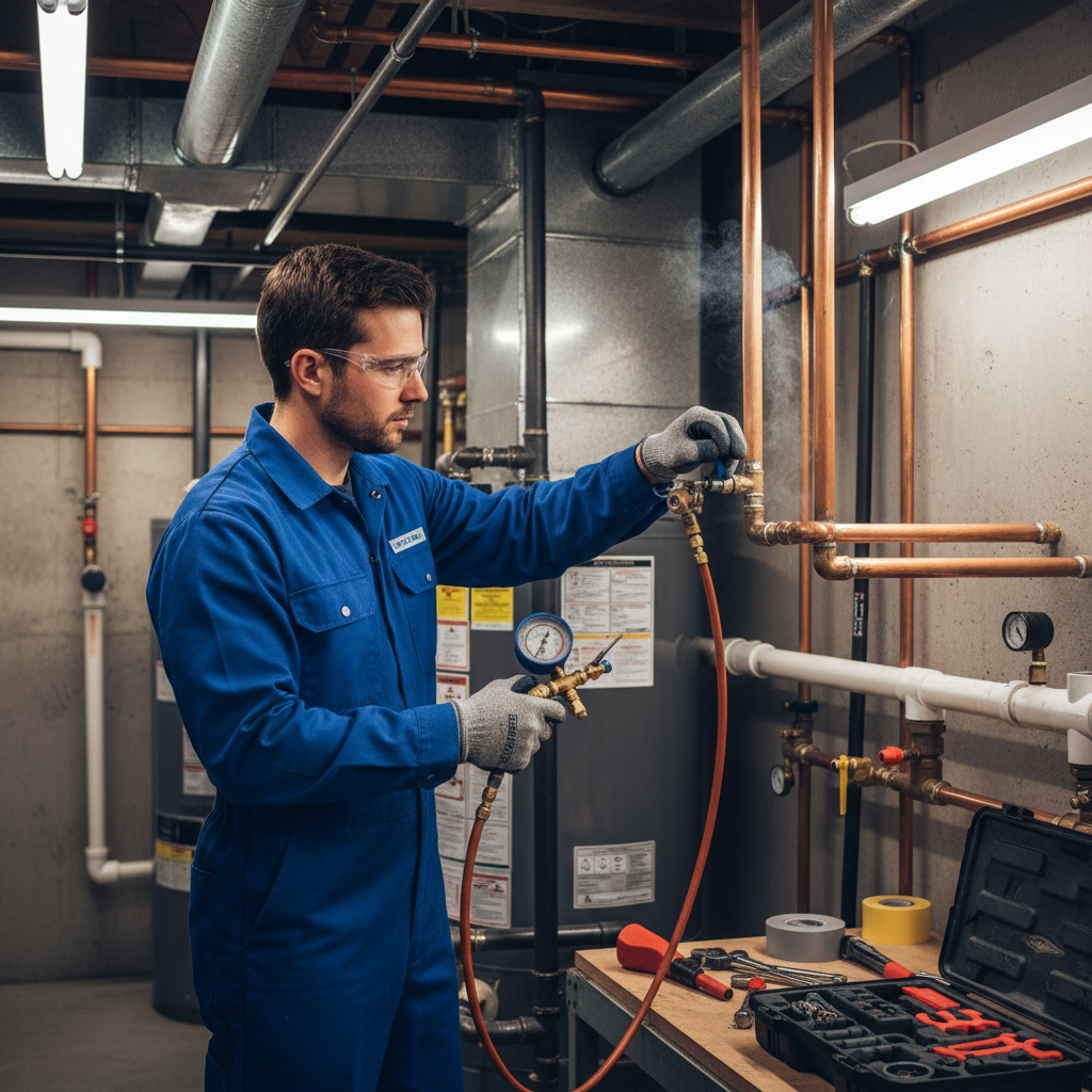 Injection de gaz traceur dans une canalisation en cuivre pour détecter une fuite d'eau